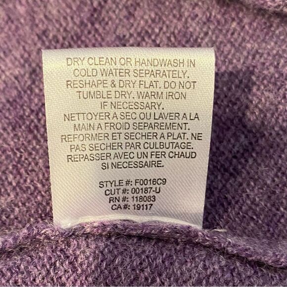 Minnie Rose Purple Cashmere Open Duster w/ Hoodie Size XS - Picture 4 of 5